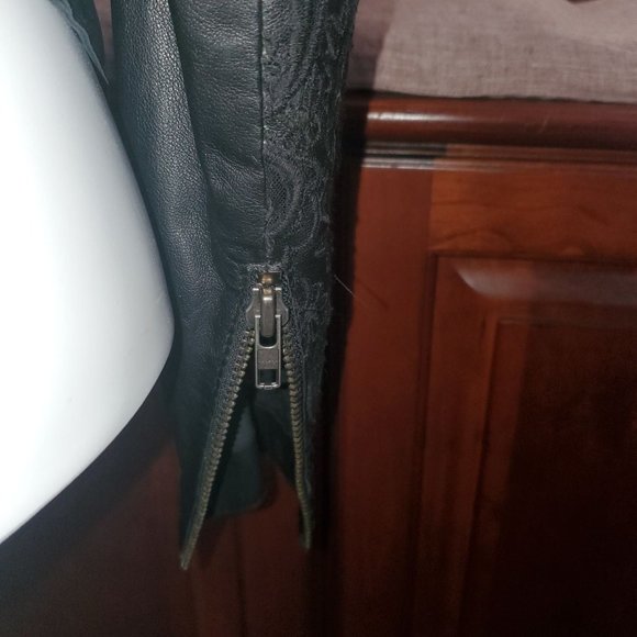 Muubaa 100% Lamb Leather Embroidered Cut-Out Moto Biker Jacket 6 - Picture 5 of 12